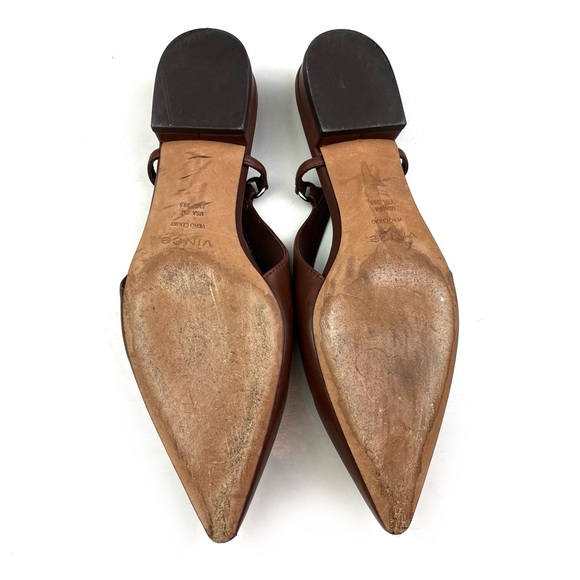 Vince Brown Leather Sling-Back Pointed Toe Ines Flats size 8 - Picture 7 of 7